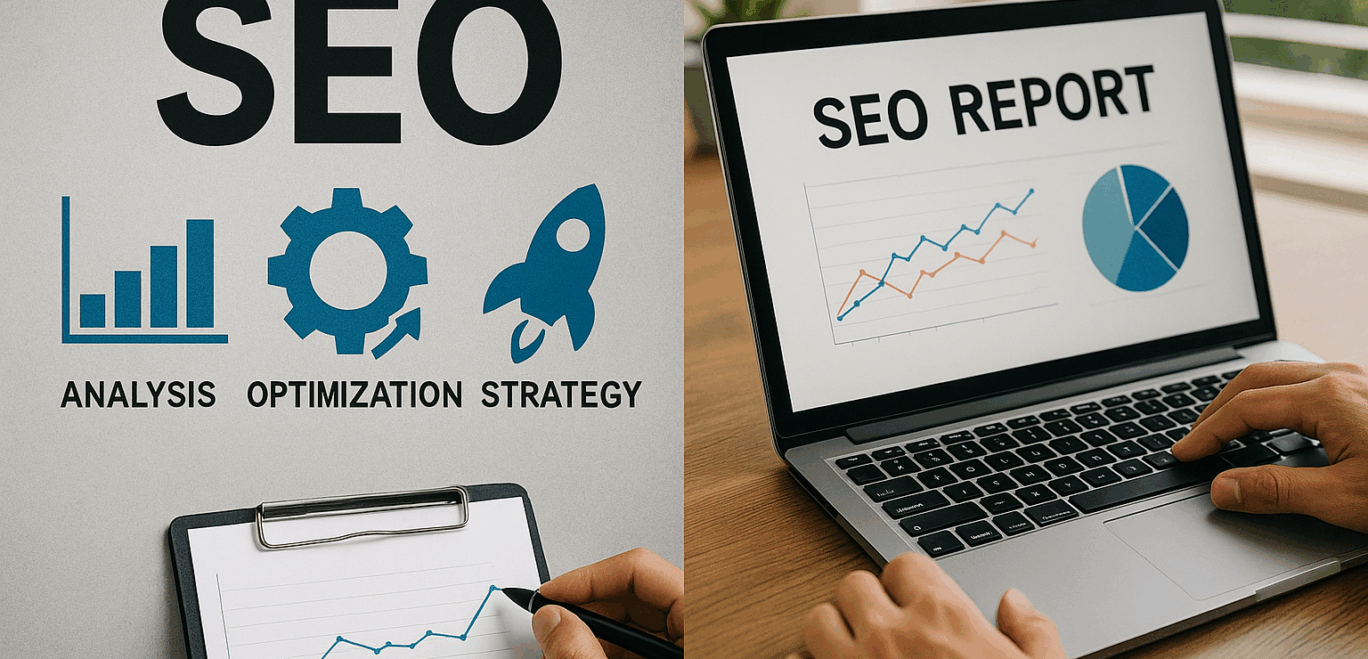 SEO Report am Laptop